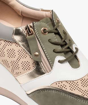 Baskets confort à talon compensé et détails brillants femme vue6 - GEMO (SPORTSWR) - GEMO