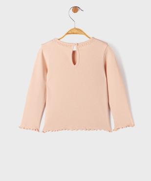 Tee-shirt manches longues avec finitions froncées bébé fille vue4 - GEMO 4G BEBE - GEMO