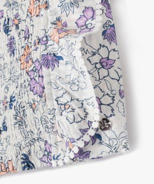 Blouse sans manches à motifs fleuris fille - LuluCastagnette vue3 - LULUCASTAGNETTE - GEMO