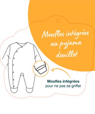 Ensemble 3 pièces pyjama + body manches longues + bavoir bébé vue8 - GEMO(BB COUCHE) - GEMO