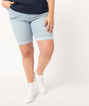 Bermuda en jean à revers femme grande taille vue1 - GEMO 4G GT - GEMO