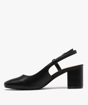 Escarpins sling-back à talon large et bout carré femme vue3 - FOLLOW ME - GEMO
