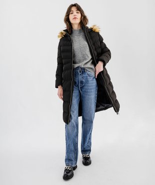 Doudoune longue avec capuche en fourrure imitation femme vue5 - GEMO(FEMME PAP) - GEMO