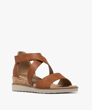 Sandales à talon compensé et brides à scratch croisées femme vue2 - VALENTINA BALDA - GEMO