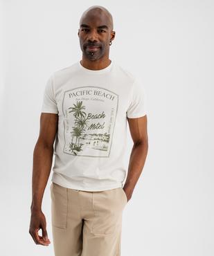 Tee-shirt manches courtes avec motif positif homme vue4 - GEMO 4G HOMME - GEMO
