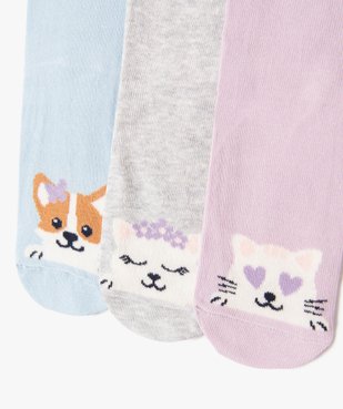 Chaussettes mi-hautes avec motifs animaux fille (lot de 3) vue2 - GEMO (ENFANT) - GEMO