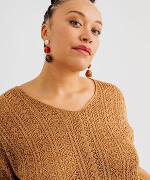 Pull ajouré en maille scintillante femme grande taille vue2 - GEMO (G TAILLE) - GEMO