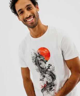 Tee-shirt à manches courtes imprimé dragon homme - aoph London vue2 - HOKUSAI - GEMO