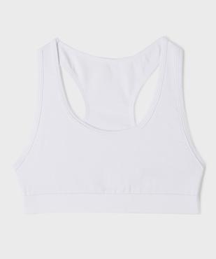 Brassière dos nageur en coton stretch doux et doublé fille vue1 - GEMO 4G FILLE - GEMO