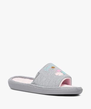 Chaussons femme mules ouvertes en jersey - Isotoner vue2 - ISOTONER - GEMO