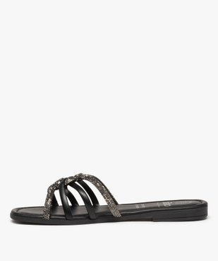 Mules femme avec brides à strass vue3 - GEMO (CASUAL) - GEMO