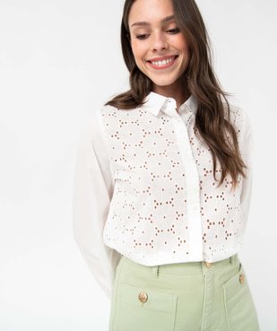 Chemise femme en broderie anglaise ajourée vue2 - GEMO(FEMME PAP) - GEMO