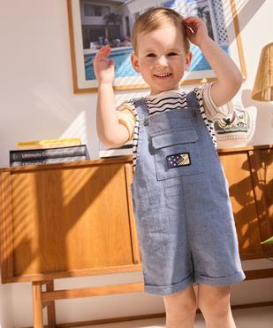 Ensemble 2 pièces tee-shirt et salopette courte bébé garçon - LuluCastagnette vue1 - LULUCASTAGNETTE - GEMO