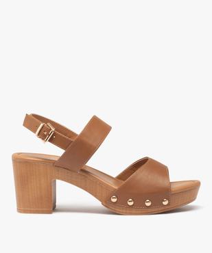 Sandales femme à talon carré style sabot vue2 - GEMO(URBAIN) - GEMO
