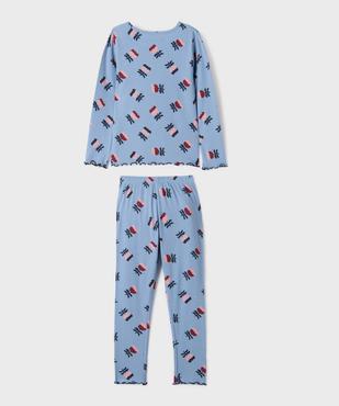 Pyjama en maille côtelée à motifs fleuris fille vue1 - GEMO 4G FILLE - GEMO