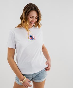 Tee-shirt manches courtes imprimé devant et dos femme - Stitch vue2 - LILO & STITCH - GEMO