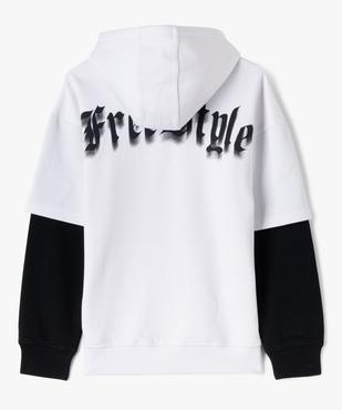 Sweat à capuche bicolore garçon vue4 - GEMO (JUNIOR) - GEMO