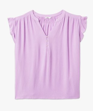 Blouse à manches courtes à volants femme grande taille vue4 - GEMO (G TAILLE) - GEMO
