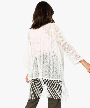Gilet long en dentelle pour femme avec bas à franges  vue3 - FOLLOW ME - GEMO