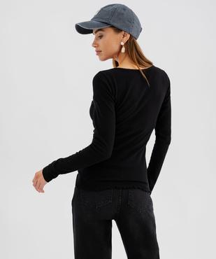 Tee-shirt manches longues en maille fantaisie femme vue4 - GEMO(FEMME PAP) - GEMO