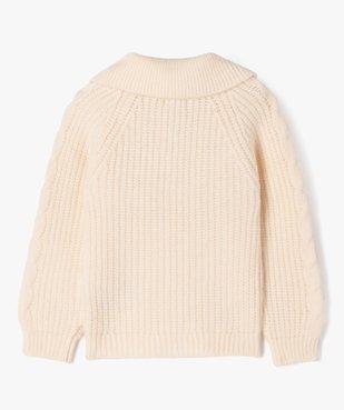 Pull en grosse maille avec col zippé fille vue3 - GEMO (ENFANT) - GEMO
