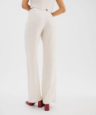Pantalon large en viscose et lin femme vue3 - GEMO(FEMME PAP) - GEMO