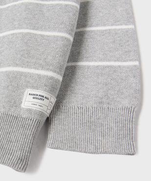 Pull à capuche en coton rayé garçon vue2 - GEMO (ENFANT) - GEMO
