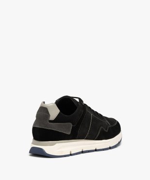 Baskets homme à lacets dessus cuir uni - Tanéo vue4 - TANEO - GEMO