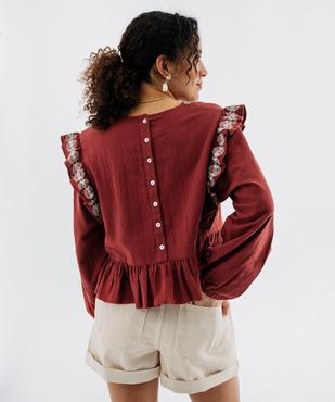 Blouse à manches longues avec volants fantaisie femme vue5 - GEMO(FEMME PAP) - GEMO