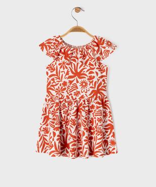 Robe à col volanté en jersey de coton bébé fille vue4 - GEMO 4G BEBE - GEMO