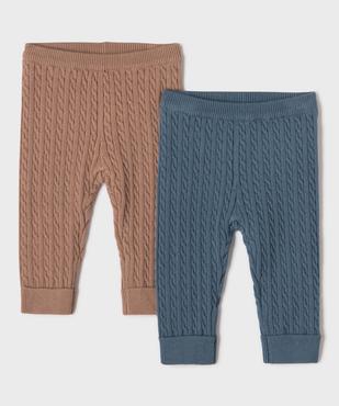 Pantalon en maille torsadée bébé (lot de 2) vue1 - GEMO(BB COUCHE) - GEMO