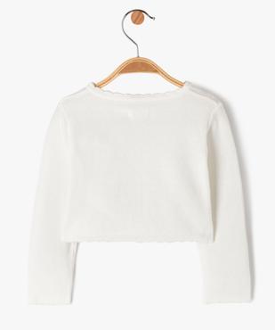 Gilet court en coton fantaisie bébé fille vue3 - GEMO(BEBE DEBT) - GEMO