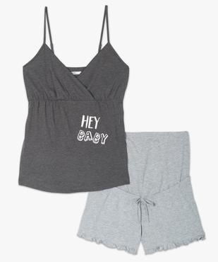 Pyjama de grossesse 2 pièces : débardeur à bretelles et short vue4 - GEMO (MATER) - GEMO