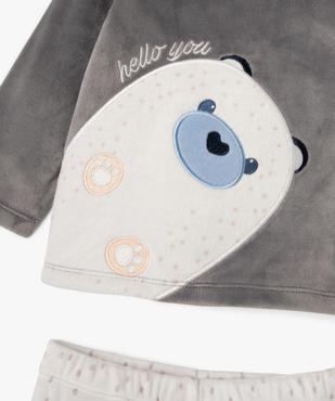 Pyjama en velours deux pièces avec motif ours bébé garçon vue2 - GEMO(BB COUCHE) - GEMO