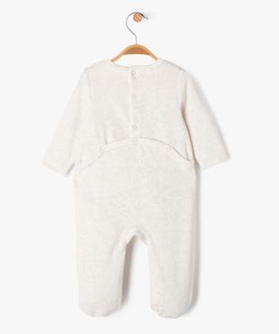 Pyjama en velours avec motif animal bébé vue3 - GEMO 4G BEBE - GEMO