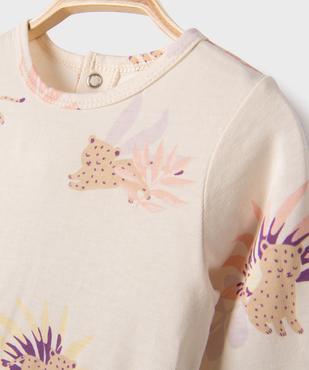 Pyjama dors-bien à pont-dos en jersey de coton imprimé bébé vue1 - GEMO 4G BEBE - GEMO