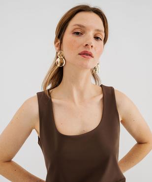 Débardeur à larges bretelles et col carré en microfibre femme vue2 - GEMO(FEMME PAP) - GEMO