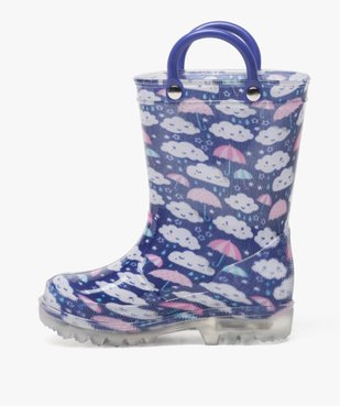 Bottes de pluie fille à anses et semelle lumineuse vue3 - GEMO(BEBE DEBT) - GEMO