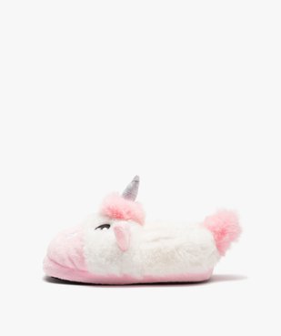 Chaussons fille 3D licorne en textile peluche vue3 - GEMO (ENFANT) - GEMO