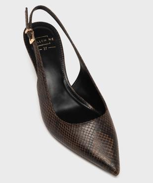 Escarpins slingback à bout pointu et petit talon fin femme - Follow Me vue5 - FOLLOW ME - GEMO