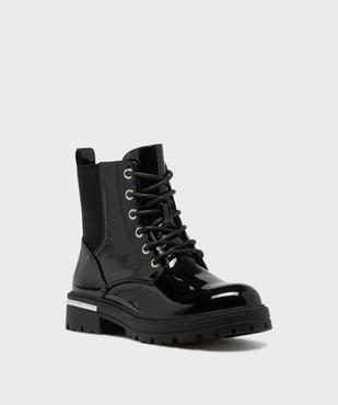 Boots crantées vernies avec zip et élastique fille vue2 - LOVELY WINGS - GEMO
