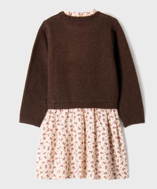 Robe effet 2-en-1 avec haut en maille et bas en flanelle fille vue3 - GEMO (ENFANT) - GEMO
