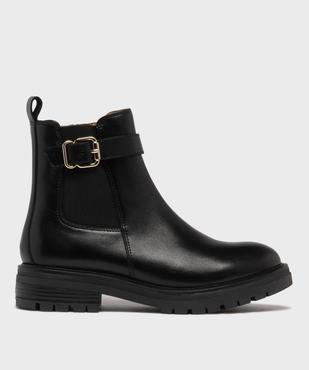 Boots dessus cuir avec semelle crantée femme - Tanéo vue3 - TANEO - GEMO