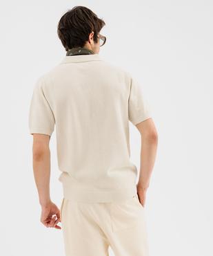 Polo à manches courtes en maille fantaisie homme vue3 - GEMO 4G HOMME - GEMO