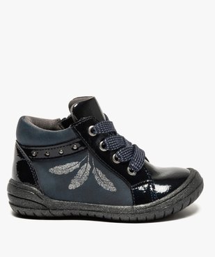 Bottines bébé fille, vernis à touches argentées vue1 - GEMO(BEBE DEBT) - GEMO
