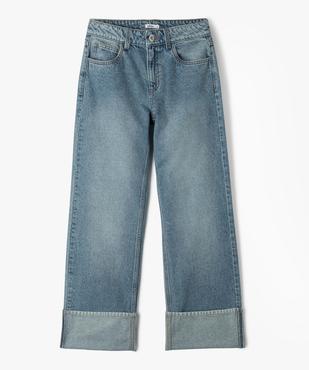 Jean baggy à revers taille ajustable fille vue1 - GEMO (JUNIOR) - GEMO