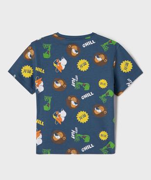 Tee-shirt manches courtes en jersey de coton imprimé garçon vue4 - GEMO 4G GARCON - GEMO