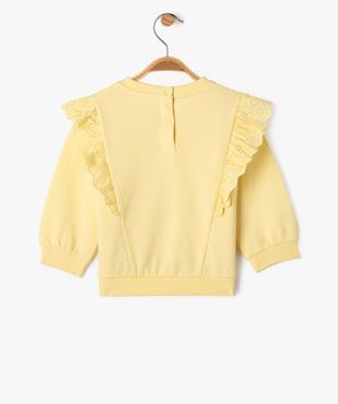 Sweat ample à broderie anglaise bébé fille vue3 - GEMO 4G BEBE - GEMO