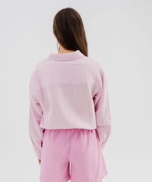 Chemise manches longues en double gaze de coton femme vue4 - GEMO(FEMME PAP) - GEMO