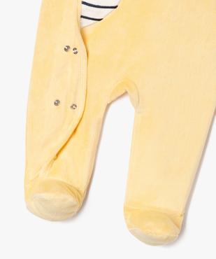 Pyjama en velours ouverture devant à motif dinosaure bébé garçon vue3 - GEMO 4G BEBE - GEMO